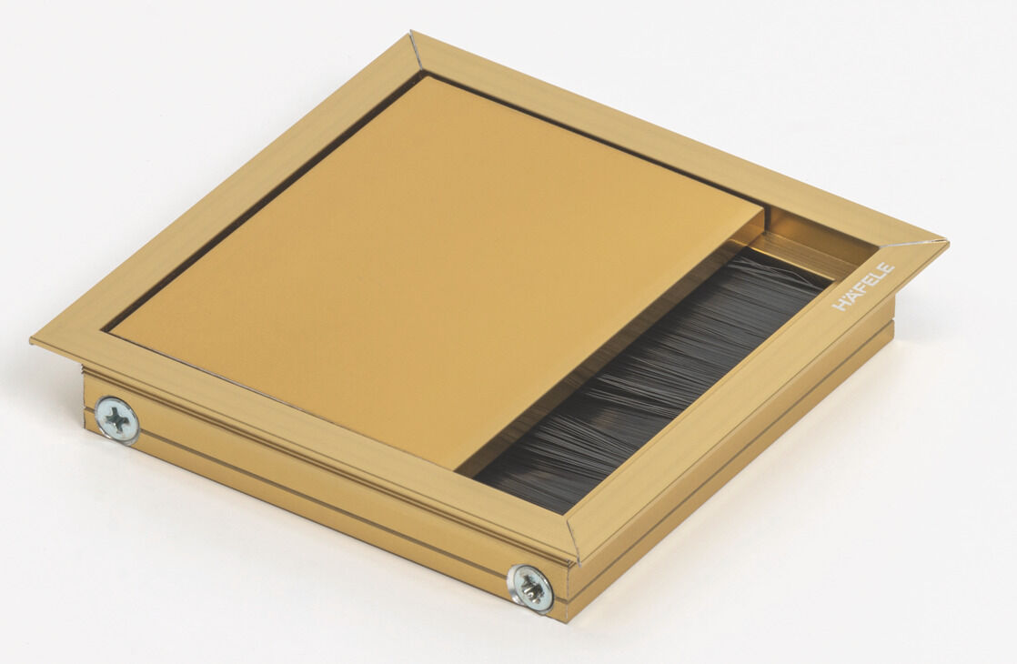 Häfele EXIT Kablo Kanalı Bastırılarak Alüminyum 100x100 mm Altın Renkli Parlak 631.04.633