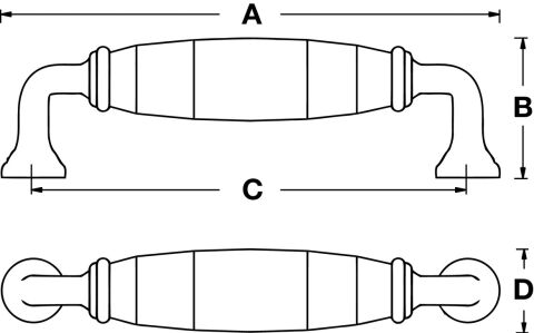 Düğme Kulp, Hafele FLORENCE JR, Zamak/Porselen