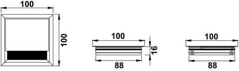 Häfele EXIT Kablo Kanalı Bastırılarak Alüminyum 100x100 mm Siyah Mat 631.04.634