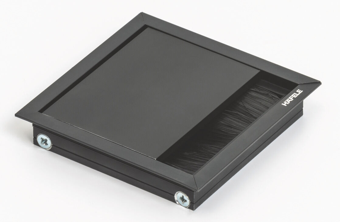 Häfele EXIT Kablo Kanalı Bastırılarak Alüminyum 100x100 mm Siyah Mat 631.04.634