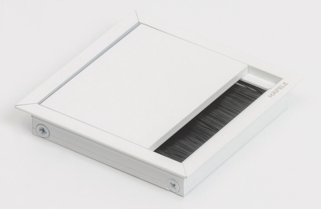 Häfele EXIT Kablo Kanalı Bastırılarak Alüminyum 100x100 mm Beyaz Mat 631.04.635