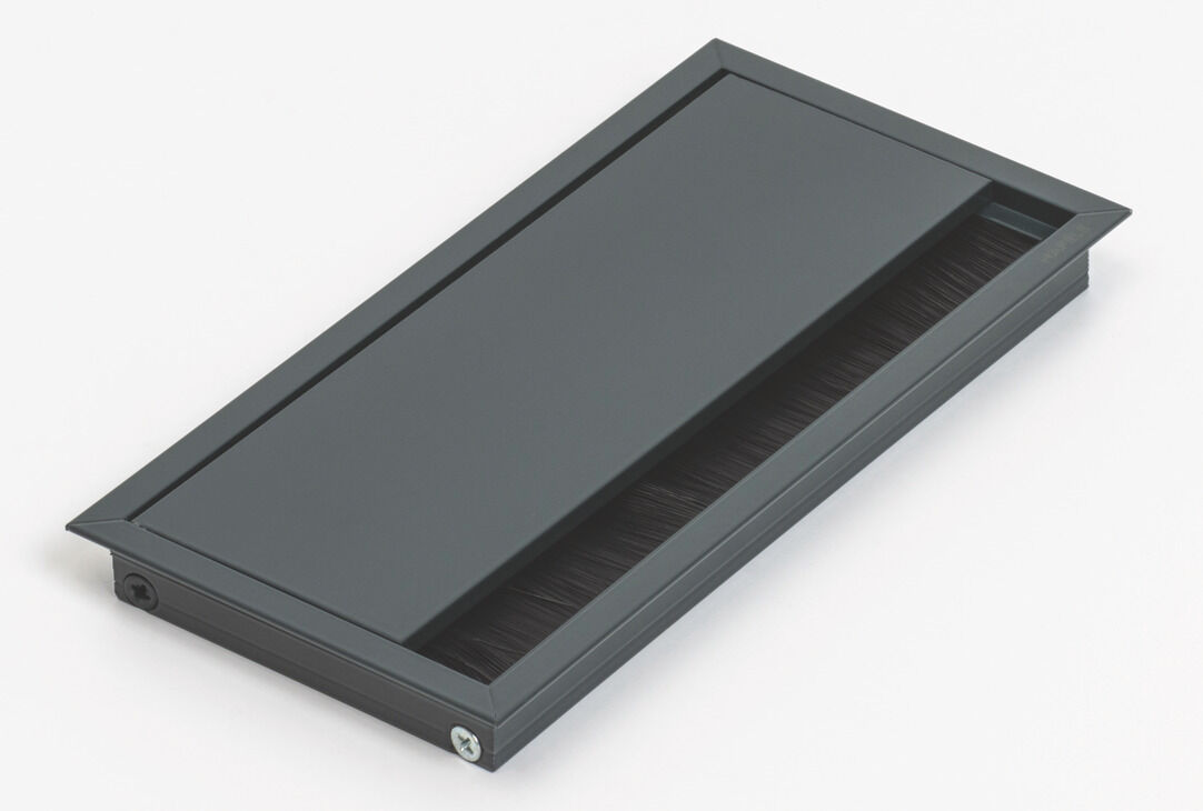 Häfele EXIT Kablo Kanalı Bastırılarak Alüminyum 100x200 mm Antrasit Renkli 631.04.641