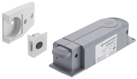 Hafele DISPENSA 90° eTouch+, EU priz, açık gri