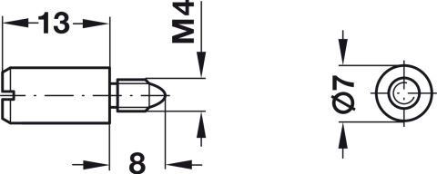 Häfele Raf Pimi ⌀ 5 mm açılan kovana vidalamak Nikel kaplama 80 kg 282.39.705