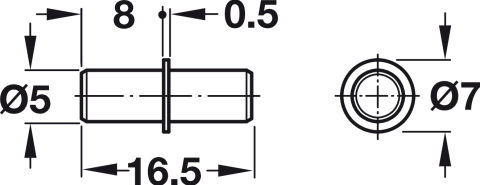 Häfele Raf Pimi takma O 5 mm matkap deliği için 16,50 mm Karartılmış 282.43.101