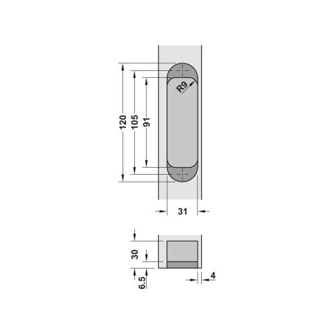 Hafele CDH 60 Mat Nikel Renk Gizli Kapı Menteşesi