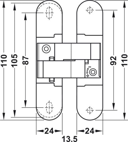 Häfele CDH 40S Gizli Kapı Menteşesi 2 Menteşe İle 40 927.91.860