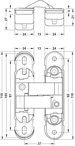 Häfele CDH 40S Gizli Kapı Menteşesi 2 Menteşe İle 40 927.91.890