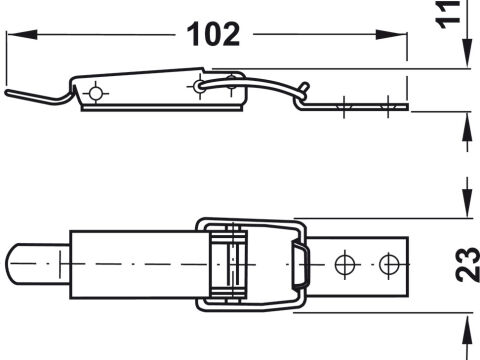 Häfele Yay klipsi çerçeveli masalar için - 102 mm 380.52.925