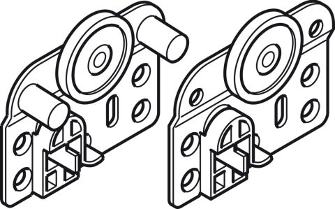 Häfele HANGROLLER 50-VF Ahşap Kayar Kapak Seti Önde 30–50 kg Alüminyum Kapı kanadına 400.51.113