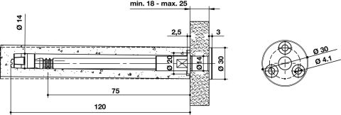 Häfele VETTO 5 - Gizli Raf Taşıyıcı 120 mm Çelik gri 20 kg/m² 283.32.975