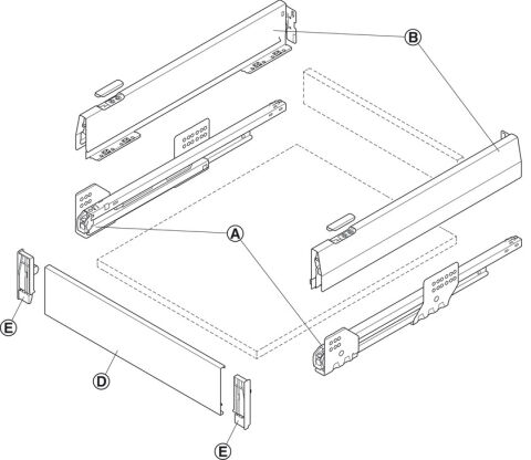 Häfele Matrix Box P Çekmece Ön Paneli Metalik antrasit 513.73.319