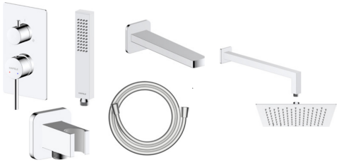 Hafele NEOMIX S 3F Set-6, parlak krom - 589.67.281