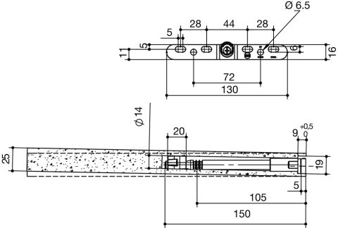 Häfele VETTO 3 - Gizli Raf Taşıyıcı 150 mm Çelik gri 20 kg/m² 283.32.976