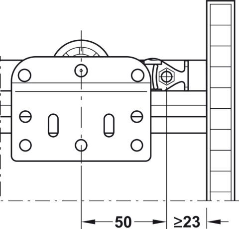 Häfele Kayar kapı donanımı Classic 50 VF OR set ≤50 kg 400.51.130