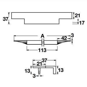 Hafele STAIRWAY II Profil kulp mat siyah 647mm