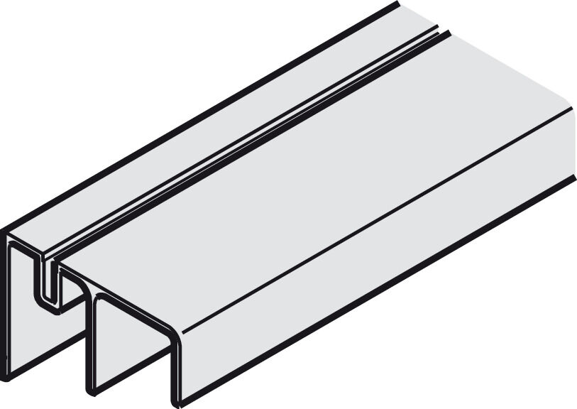 Häfele İkili kılavuz ray tekerlekli raylar için alt ≤50 kg 3,500 mm 400.52.955