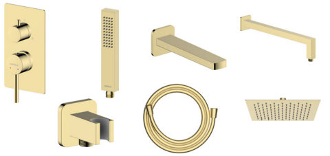 Hafele NEOMIX S 3F Set-6, parlak altın - 589.67.391