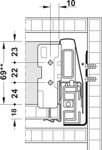 Häfele Matrix Box P Çekmece Ön Paneli Gri 513.73.519