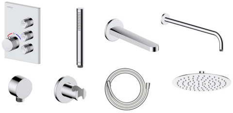 Hafele MASTERMIX 3F Set-8, parlak krom - 589.67.427