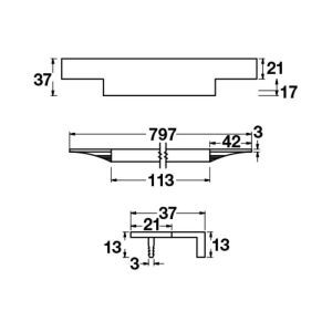 Häfele STAIRWAY II Profil kulp p.çel. 747mm - 126.09.073