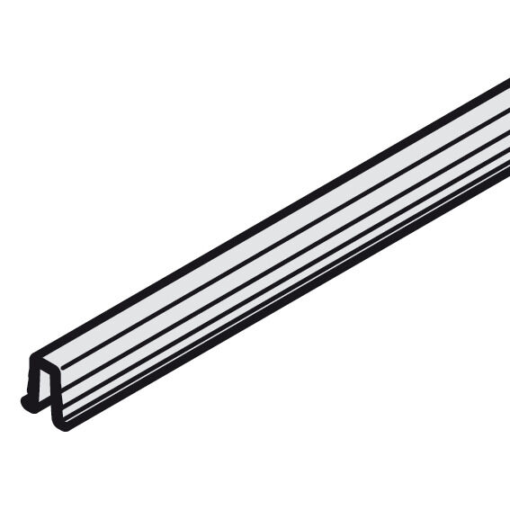 Häfele Tekli kılavuz ray Alt nervürlü - 6x9,5 mm ≤40 kg Gri 402.30.802