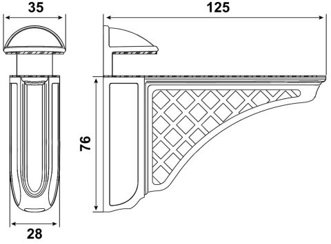 Häfele CAGE - CAGE Raf Tutucu 35x125x76 mm Bakır Renkli Parlak 287.37.040