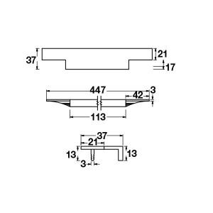 Häfele STAIRWAY II Profil kulp mat siyah 447mm 126.09.346