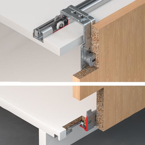 Hafele SLIDO F-Li31 40A Kayar Kapak Seti Önde Kayan Yavaşlatmalı 2k 19-25mm
