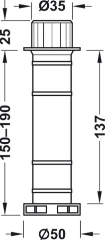 Häfele Destek ayağı plastik beyaz - 150-190 mm 634.05.300