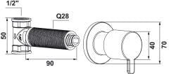 Hafele ACTIFLO Ank.stop valf, 1/2'', p.çelik renk