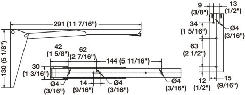 Häfele Braket açılır masa için katlama çift başına 30 280x130x30 mm 30 mm 40 mm 15 kg 287.41.951