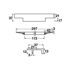 Hafele STAIRWAY II Prof. kulp p. çel. r. 297mm