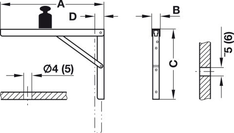 Häfele Braket Yük Taşıma Kapasitesi Çift Başına 150 Kg 300x30x200 mm 30 mm 200 mm 287.55.730