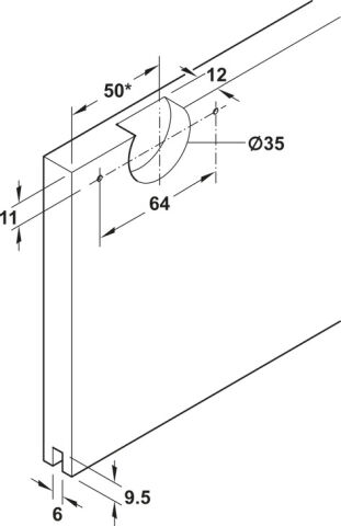 Häfele Slido F-Line21 12C Kayar kapı donanımı set 6–12 kg ±1,5 mm Muhafaza: Plastik 402.33.015