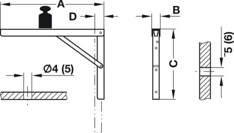 Häfele Braket Yük Taşıma Kapasitesi Çift Başına 150 Kg 300x30x200 mm 30 mm 200 mm 287.55.930