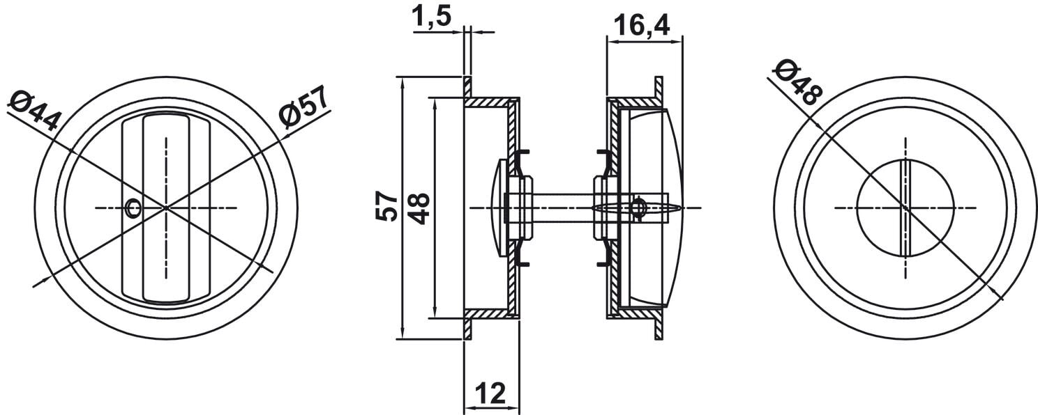 Gömme Kapı Kolu, ROUND, Ahşap Kapı, Pirinç, Hafele ROUND