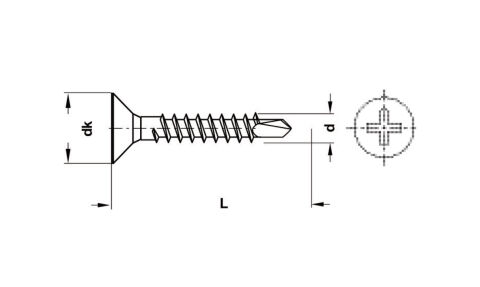 Häfele Hospa Matkap Uçlu Vida Havşa Başlı PH Tam Dişli 3,90x16 mm 3,90 mm Çelik gri Düz 019.05.922