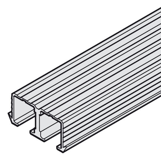 Häfele Çift taşıyıcı ray Üst presli geçirme 2,500 mm Boş oluklu 402.33.600