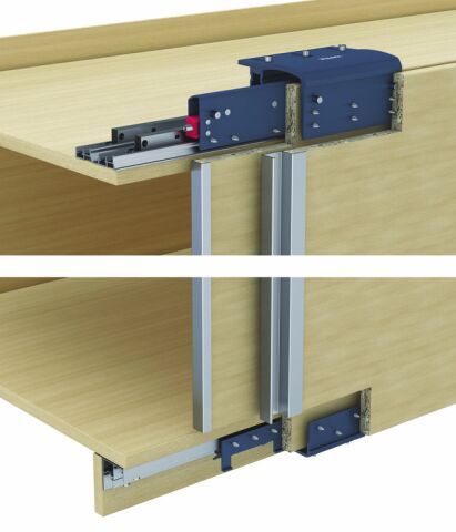 Ahşap Kayar Kapak Seti, Hafele PRIME 90, Önde Kayan, 90 kg
