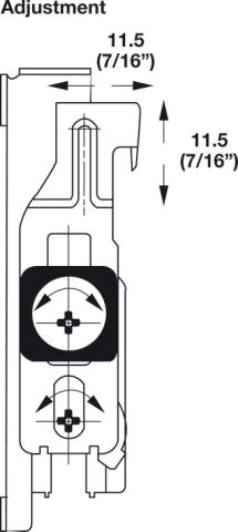 Häfele TR7 Gizli dolap askı elemanı dübelli - 65 kg 290.21.940