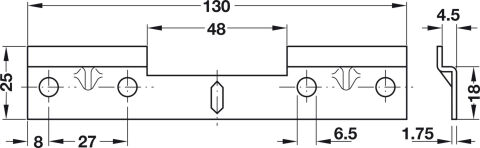 Häfele Montaj plakası Çelik uzunluk 130 mm - 290.21.990