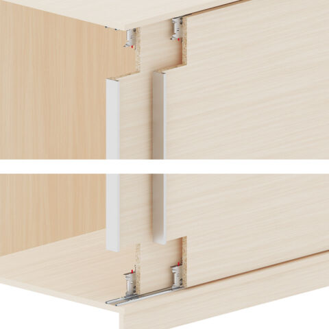Häfele ENTER 60 Ahşap Kayar Kapak Seti İçte Kayan 60 kg 10–60 kg <8 mm Kayar mekanizma: 402.37.018