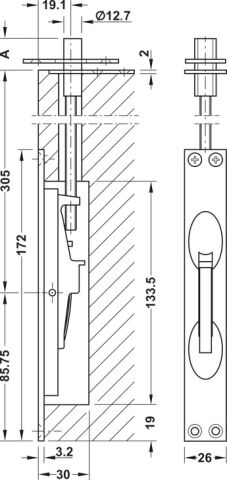 Häfele Gömme sürgü katlanır kol ile gizli Startec 390,75 mm 911.62.014