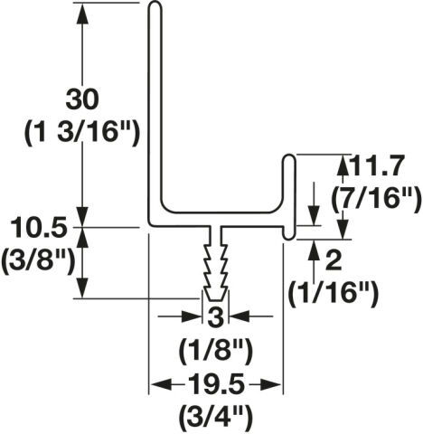 Häfele Deco - Profil kulp Alüminyum 30 mm 2,500 mm Gümüş Renkli Mat Eloksal 126.22.909