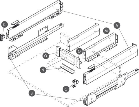 Çekmece kenarları, Hafele Matrix Box P - 551.52.904