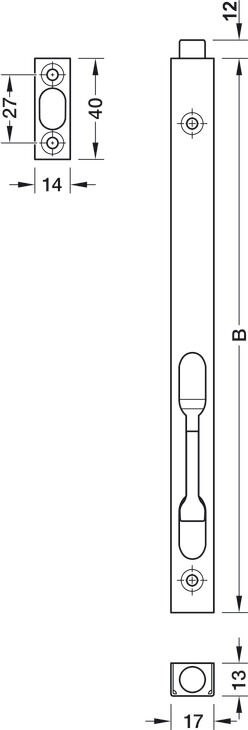 Häfele BOLT 02 - Kapı Sürgüsü 203 mm Pirinç Kaplama 911.62.944