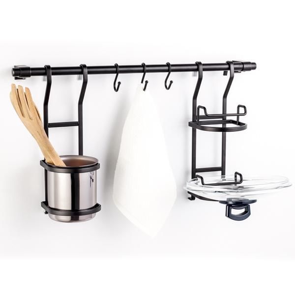 Hafele TRENO Tezgah Arası Aksesuar Siyah 50cm Set 1