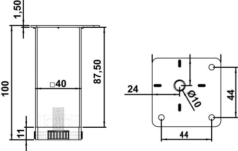Häfele ARES II 40 Mobilya Ayağı Çelik - 100 mm Krom Mat 634.90.470
