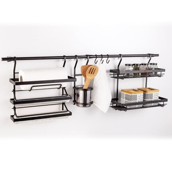 Hafele TRENO Tezgah Arası Aksesuar Siyah 100cm Set 3